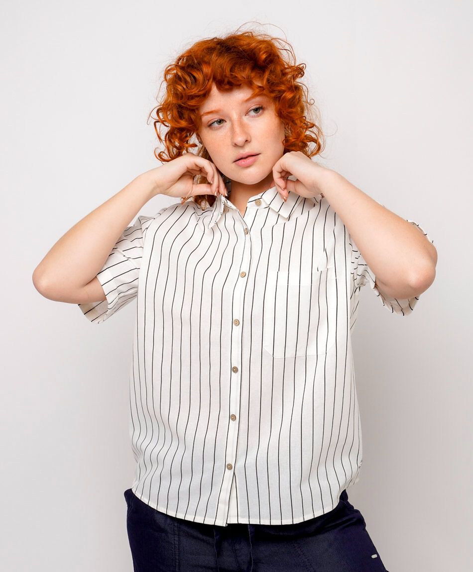 Camisa mujer casual  dise&ntilde;o de rayas