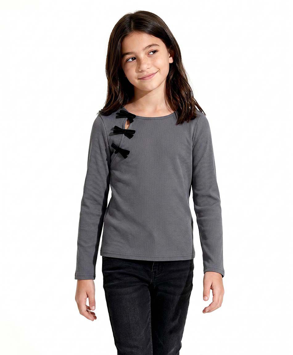Remera ni&ntilde;a cintas negras