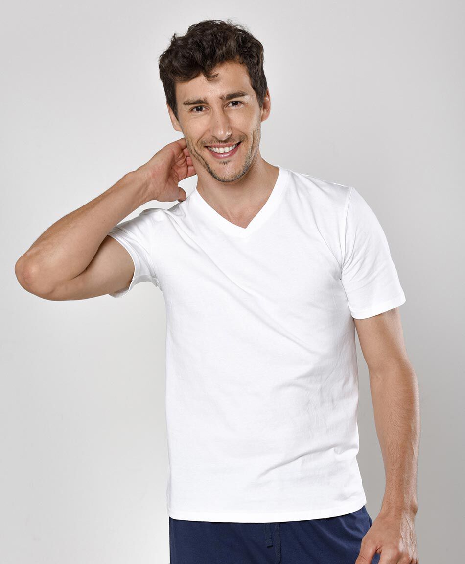 Camiseta manga corta cuello en v