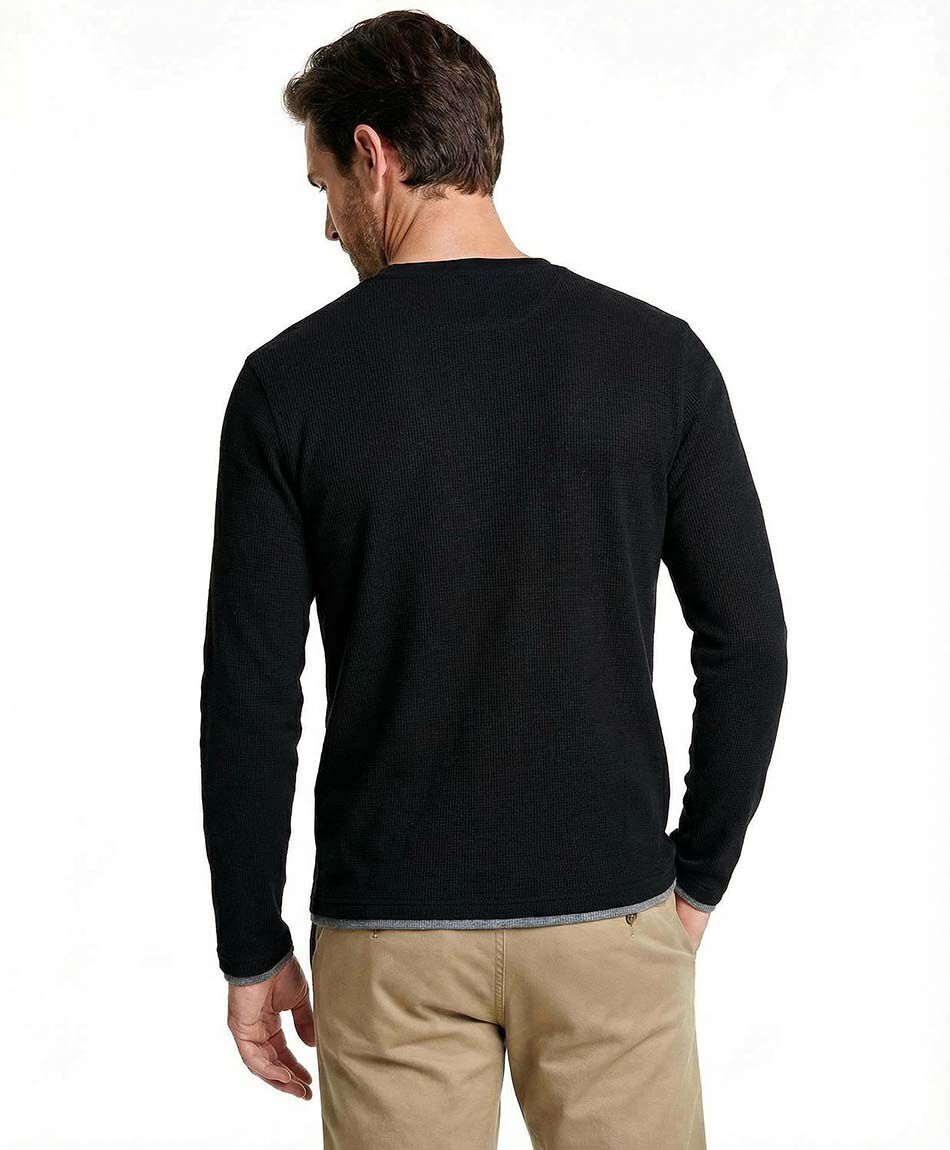 Remera hombre estilo waffle negra
