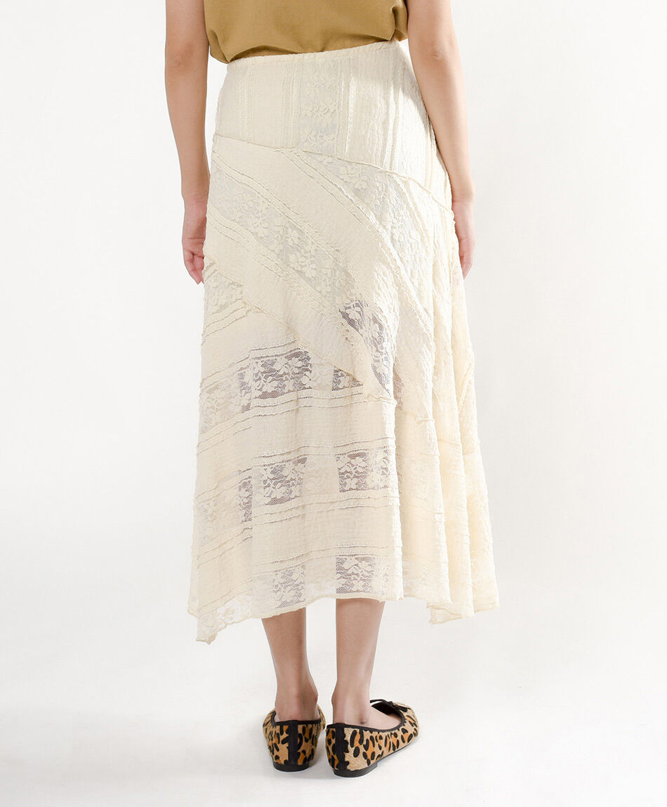 Pollera mujer encajes vuelitos