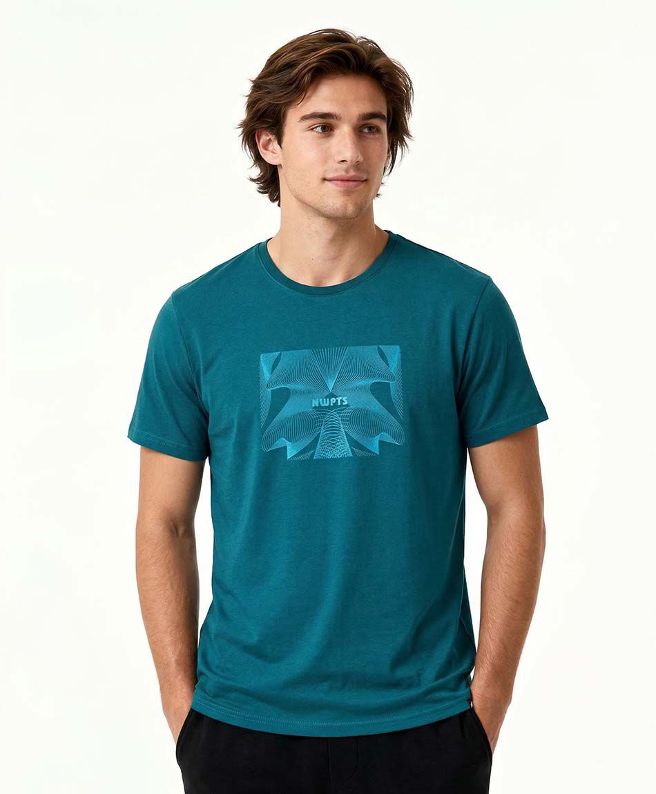 Remera deportiva hombre cuadro ondas