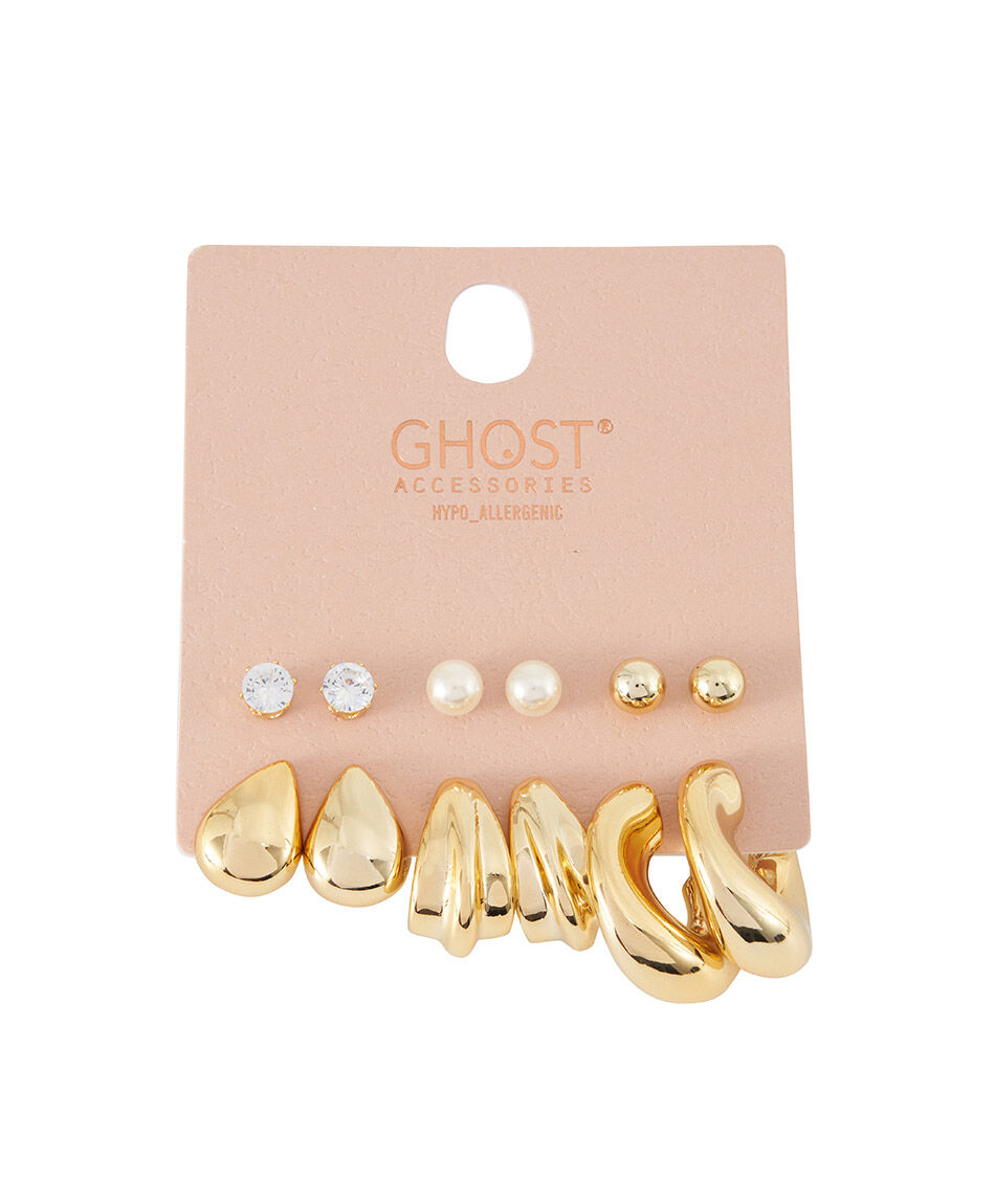 Set aros mujer dorados mix