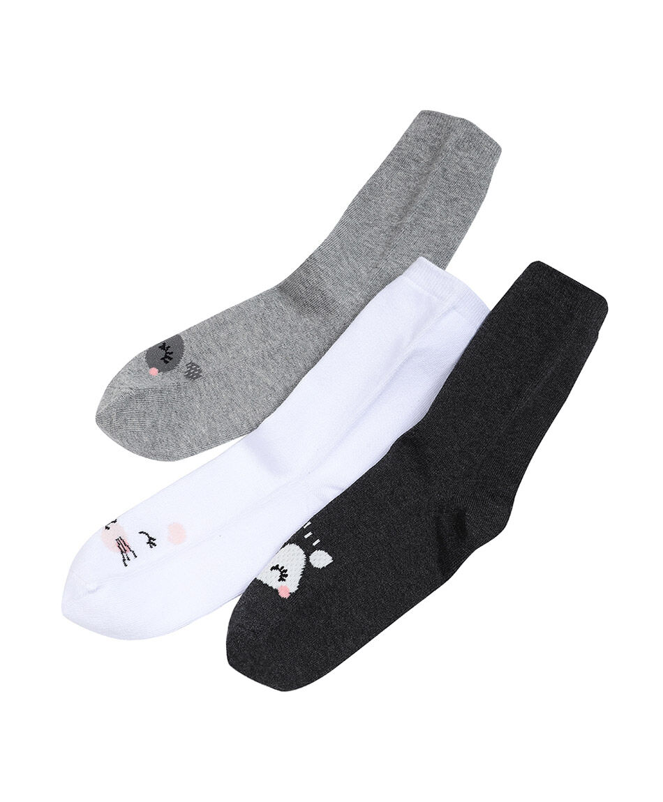 Pack 3 medias mujer animals face