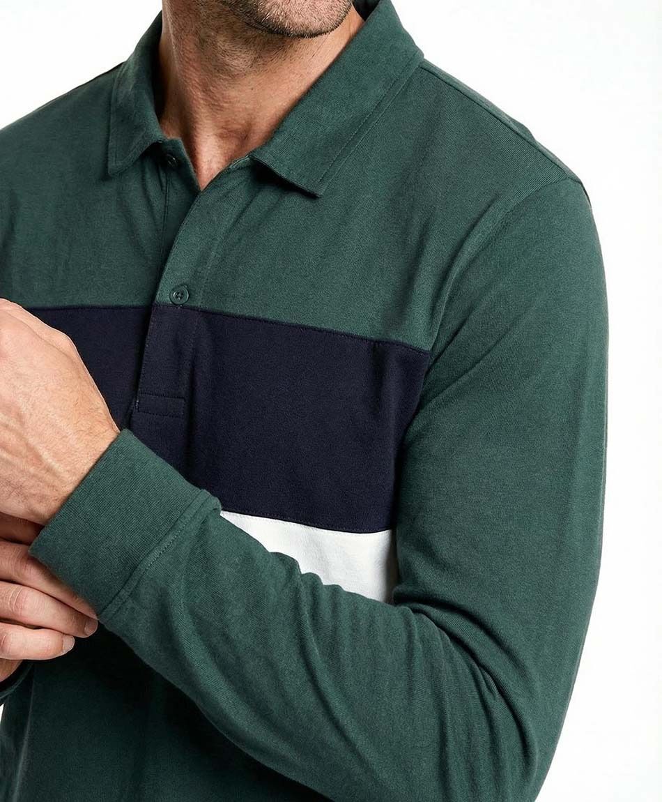 Remera hombre franja bicolor