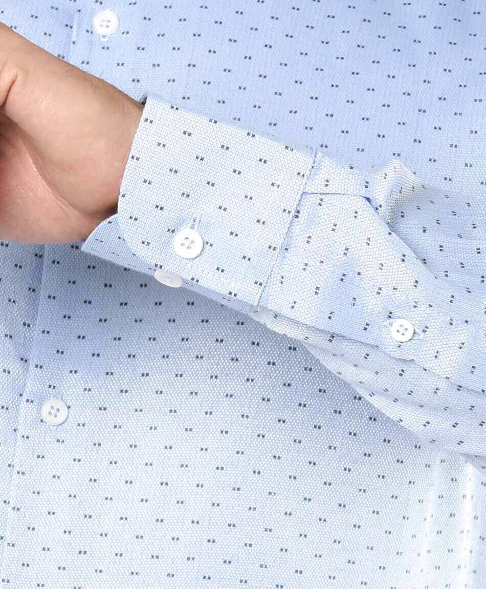 Camisa hombre puntos celeste