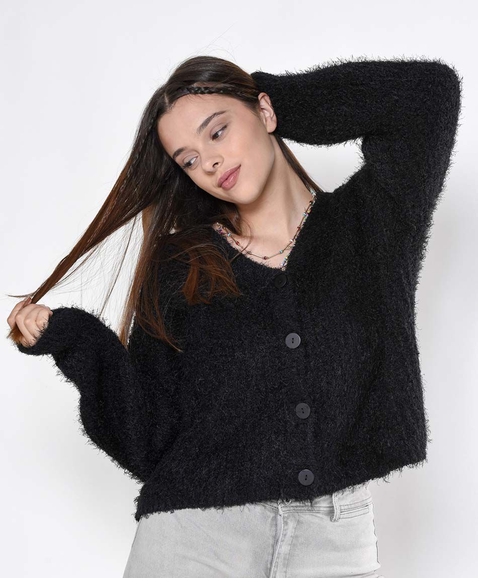 Cardigan mujer corto pelitos
