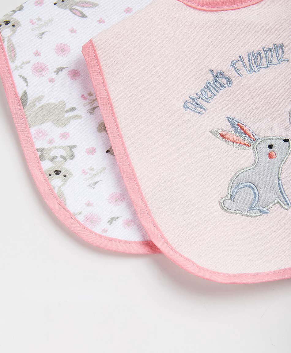 Pack 2 baberos beb&eacute; conejos