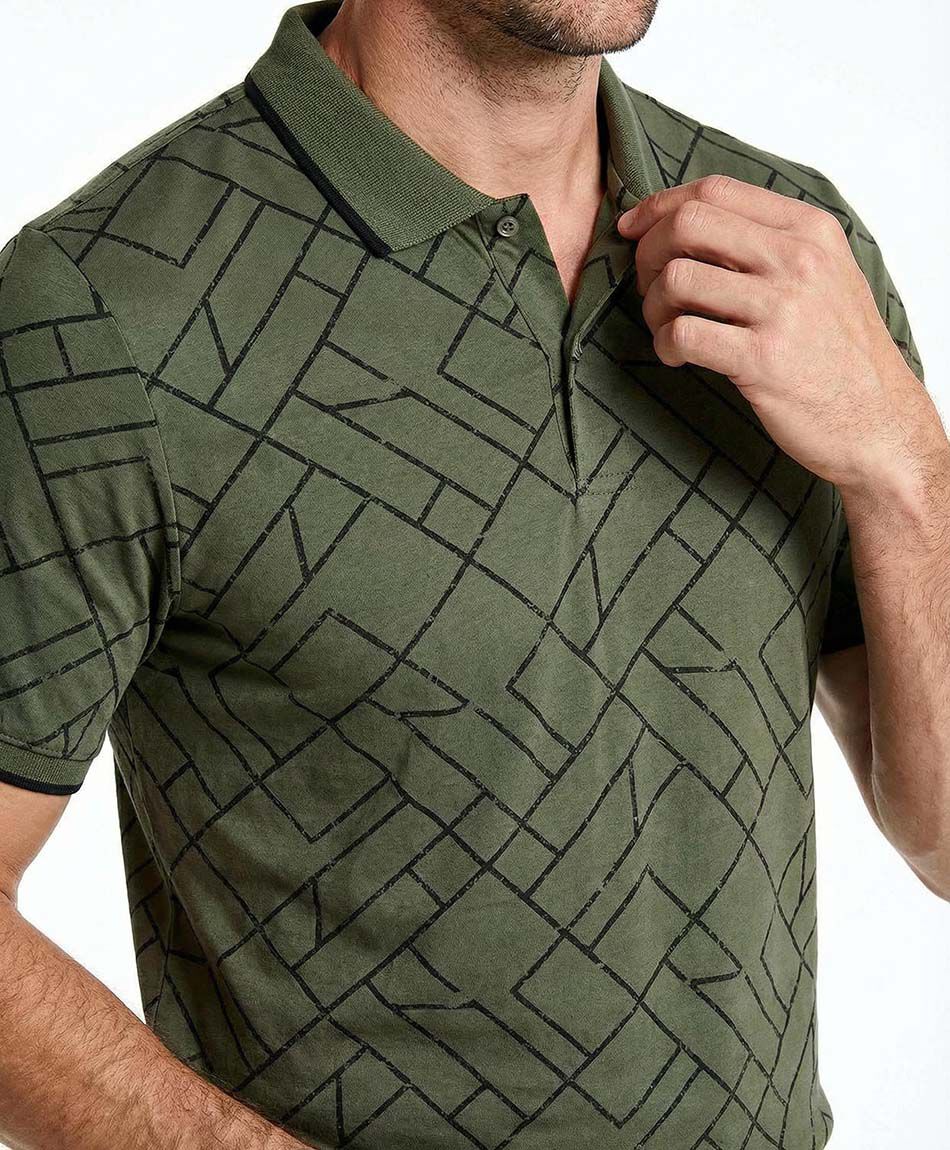 Remera hombre cuello polo green