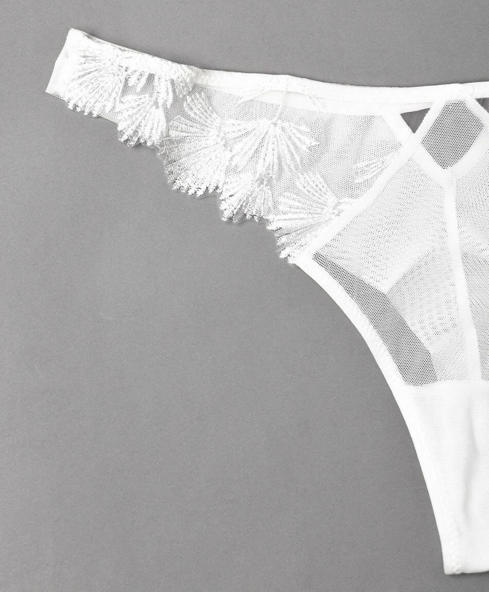 Colaless mujer bordado pluma real