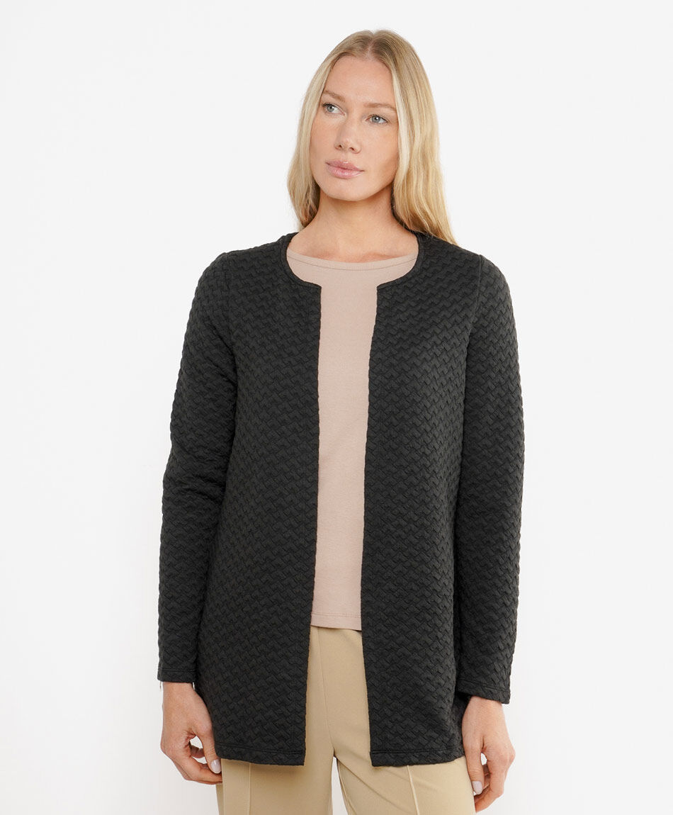 Campera mujer texturizada negra