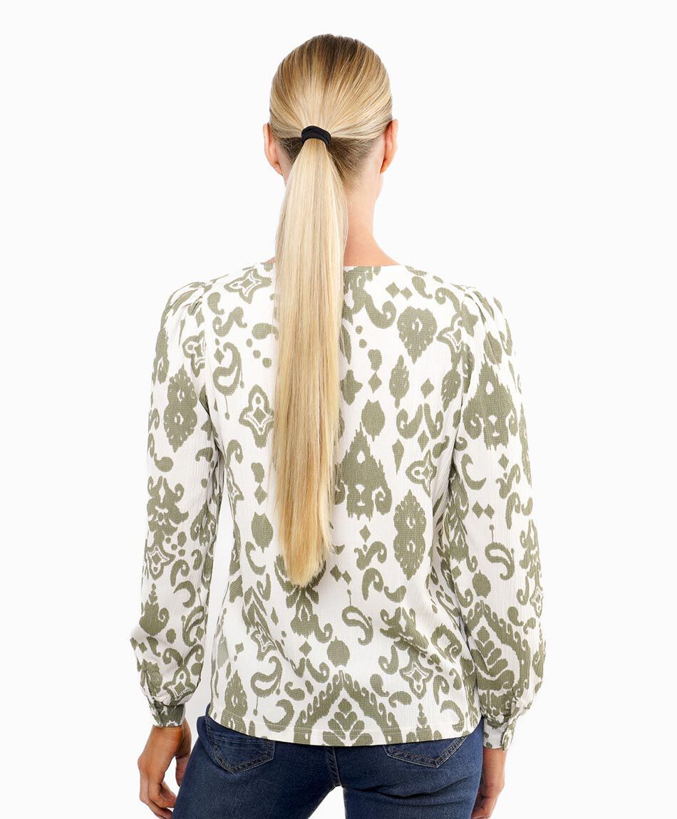 Remera mujer estampada verde olivo