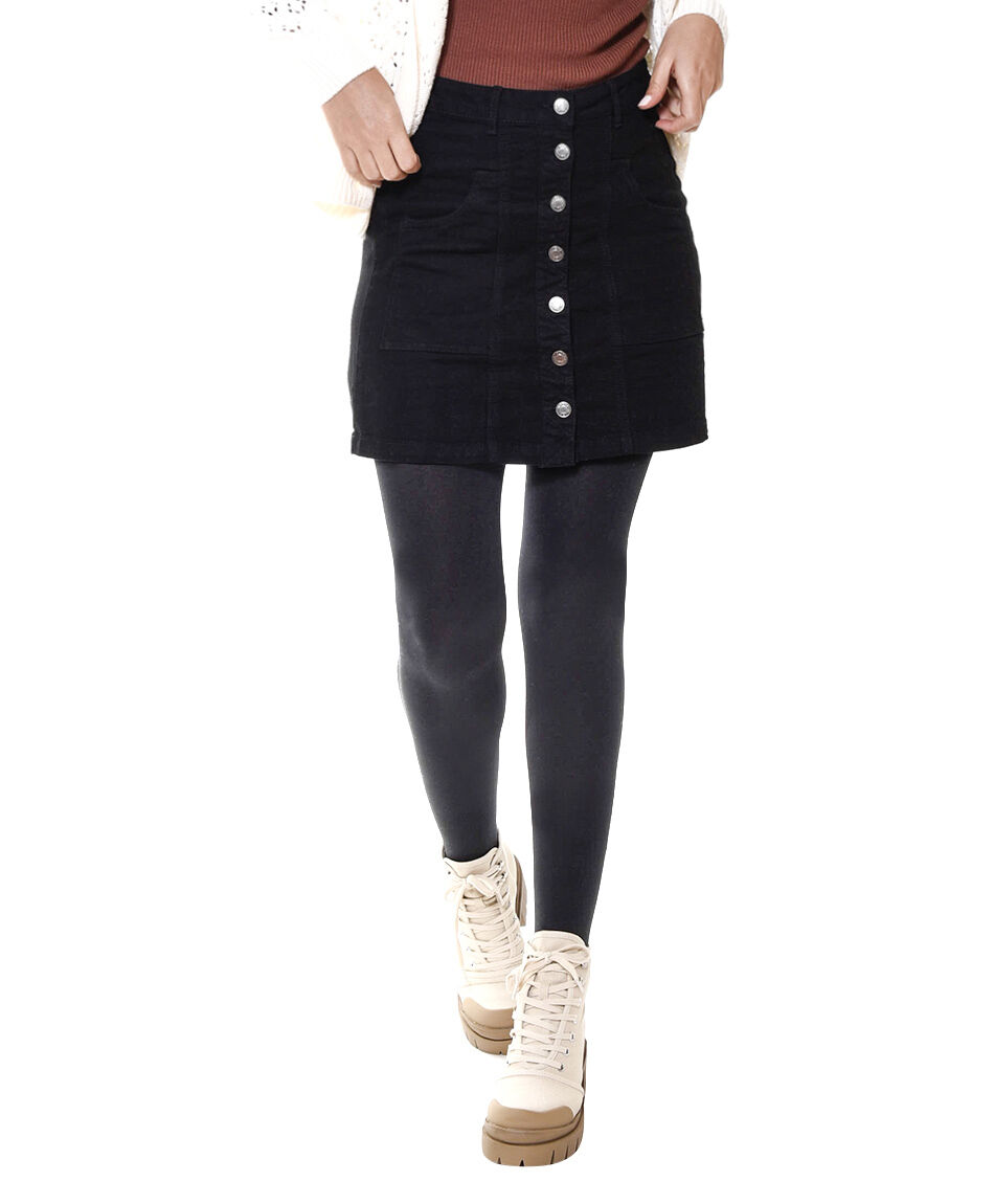 Mini denim bolsillos