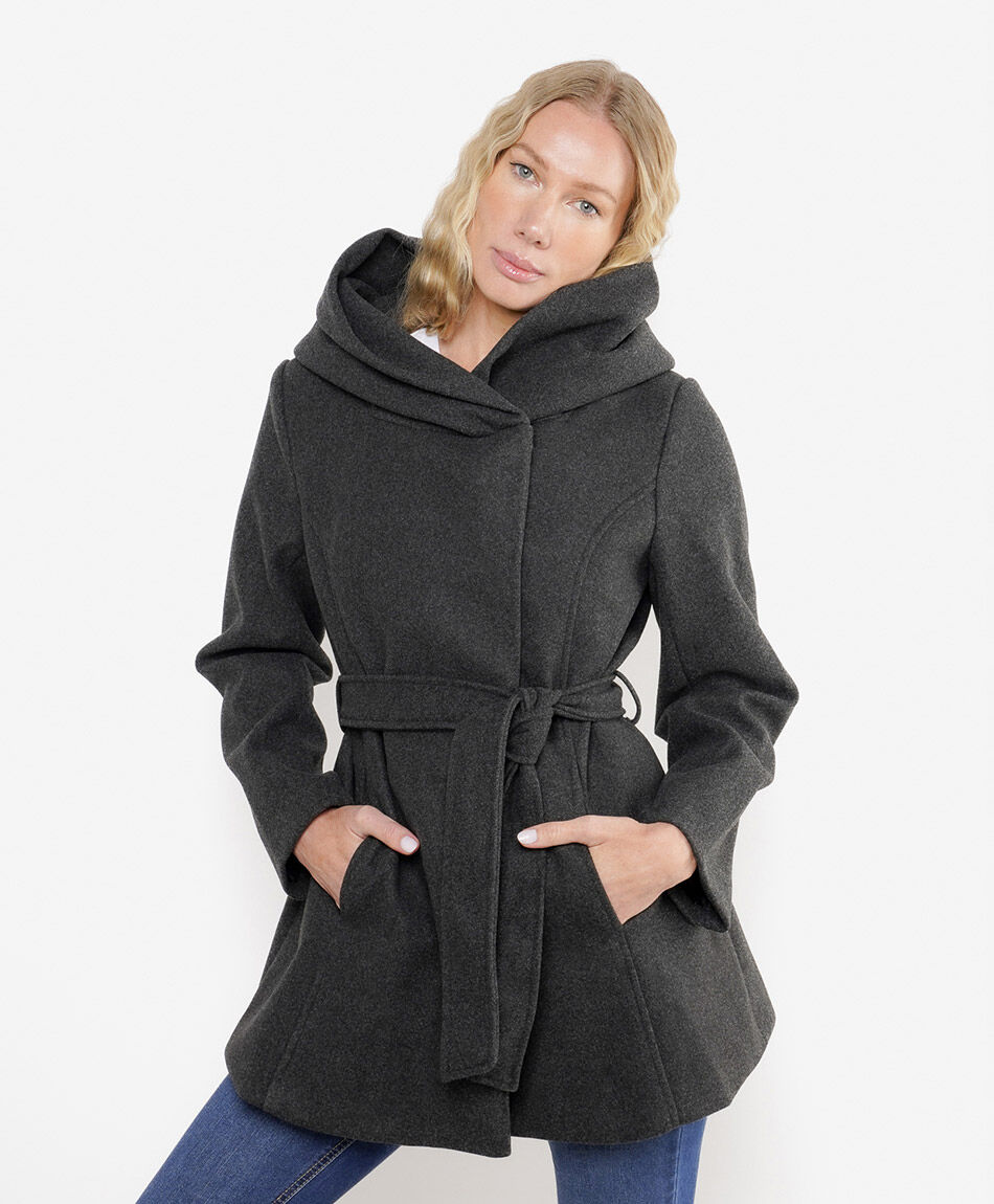 Abrigo mujer capa cintur&oacute;n