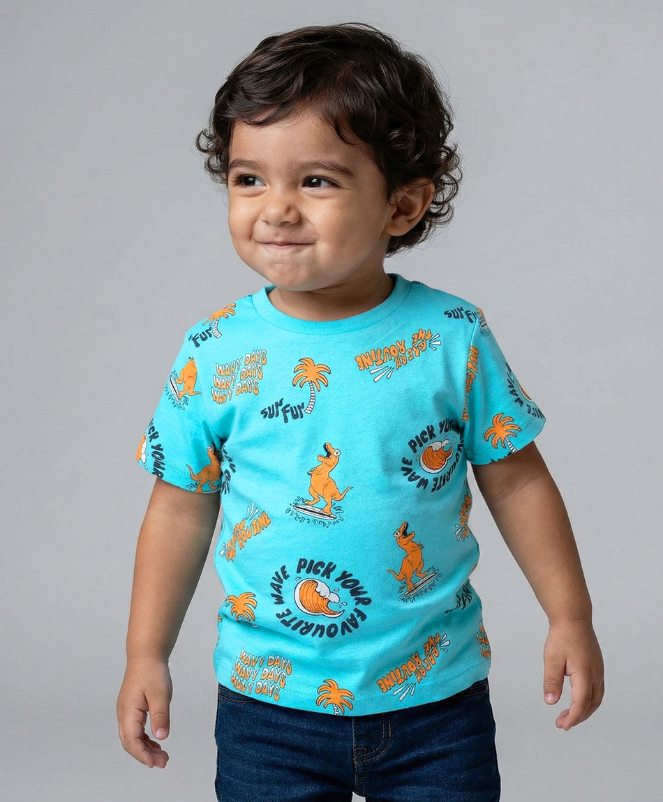 Remera beb&eacute; dinosaurio surf