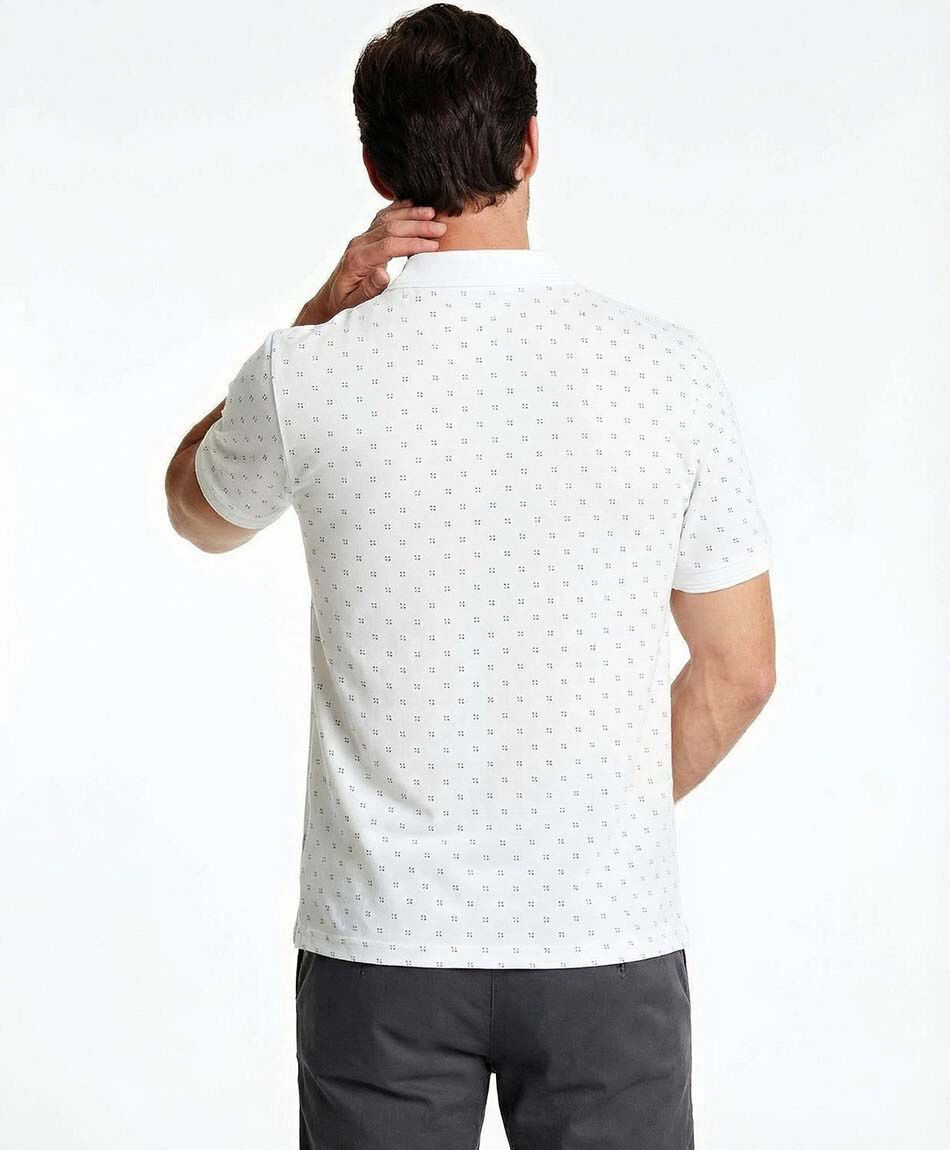 Remera hombre cuello polo puntitos