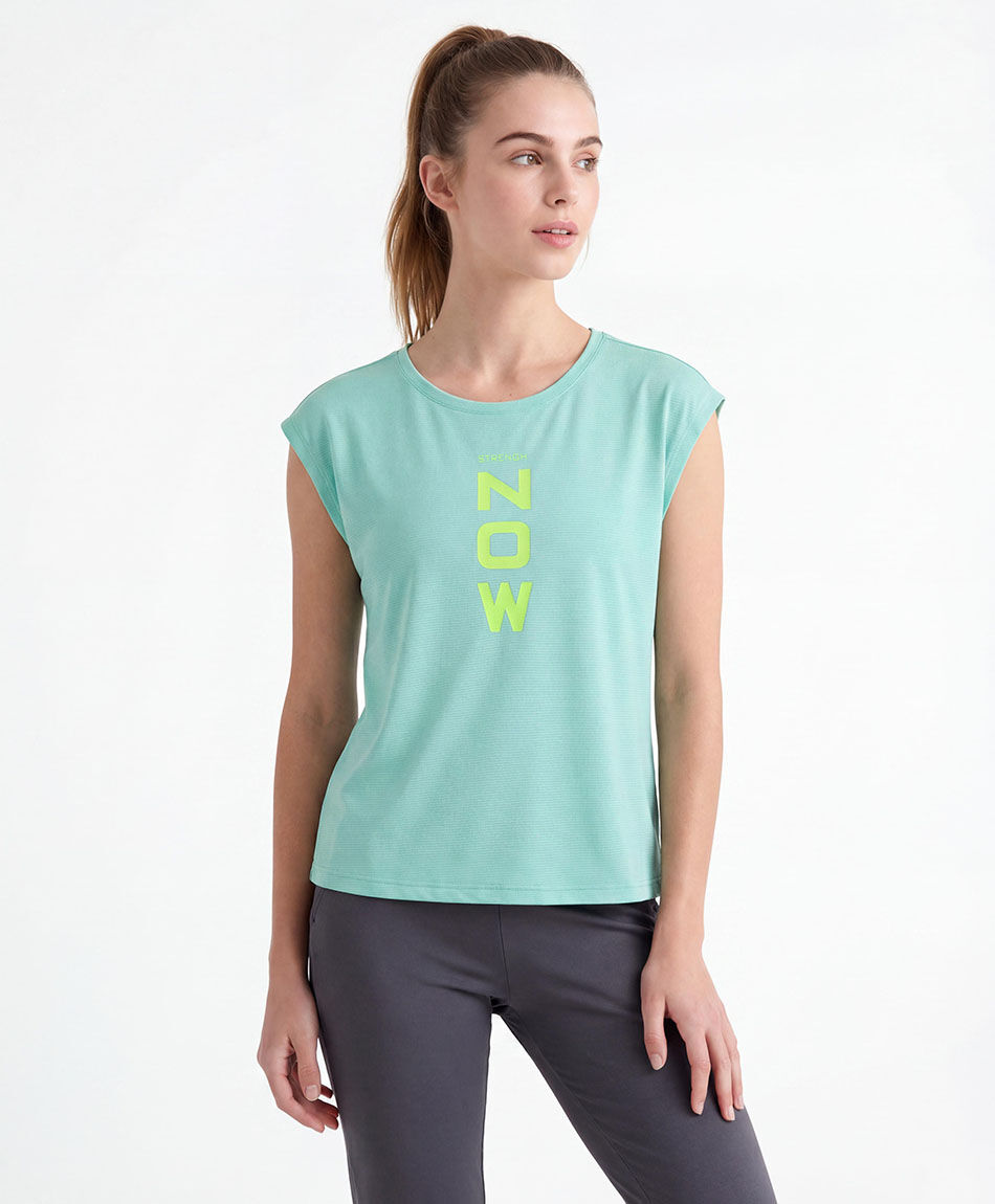 Remera deportiva mujer now sin mangas