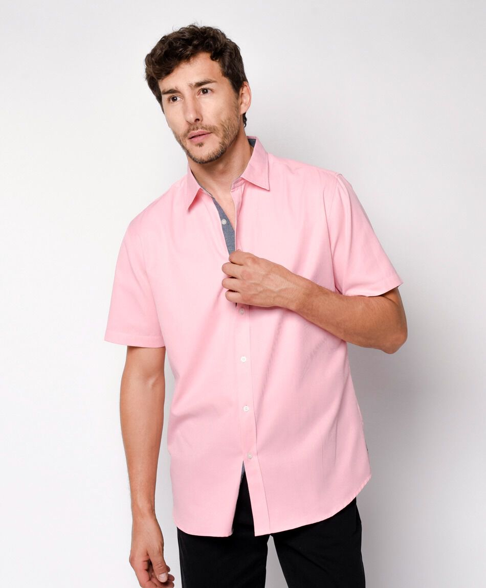 Camisa hombre rosada