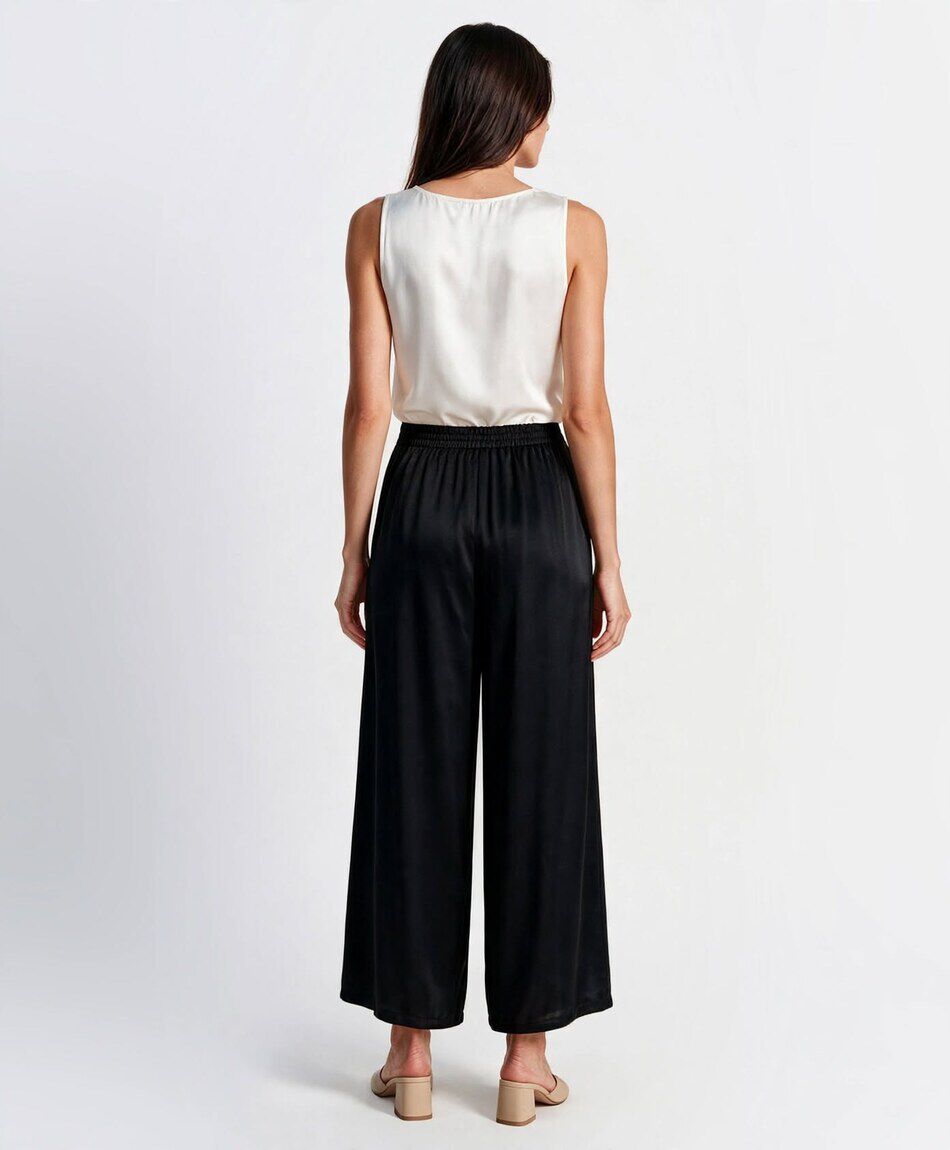 Pantal&oacute;n mujer pinzas satinado