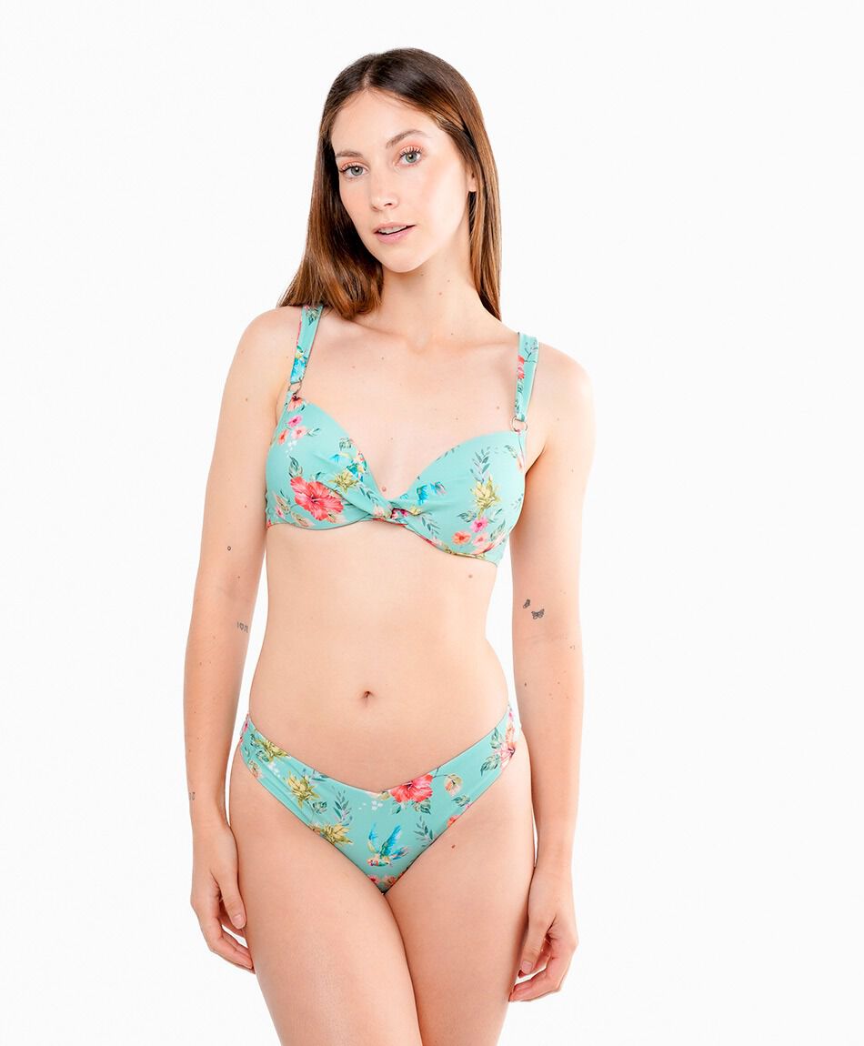 Bikini mujer floral nudo