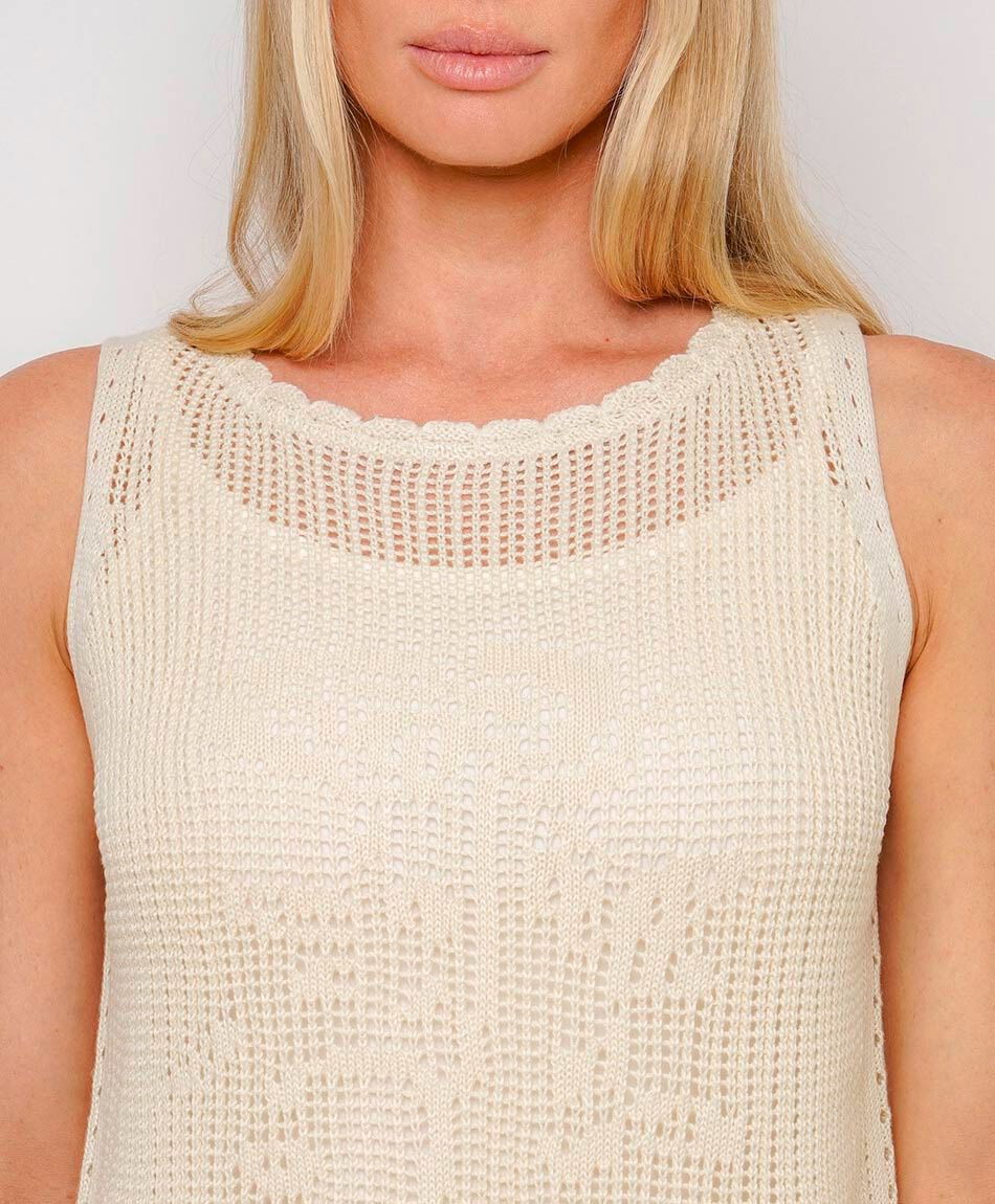 Sweater mujer calado sin mangas
