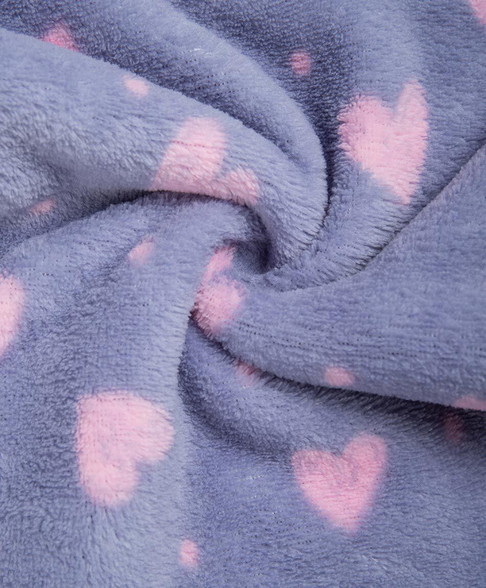 Pijama ni&ntilde;a coral  corazones morado