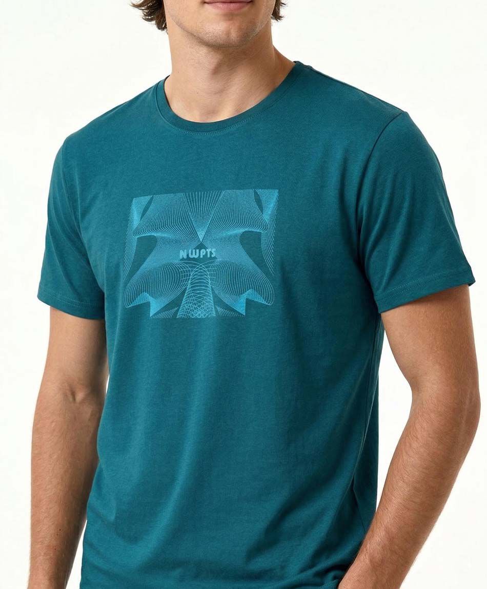 Remera deportiva hombre cuadro ondas