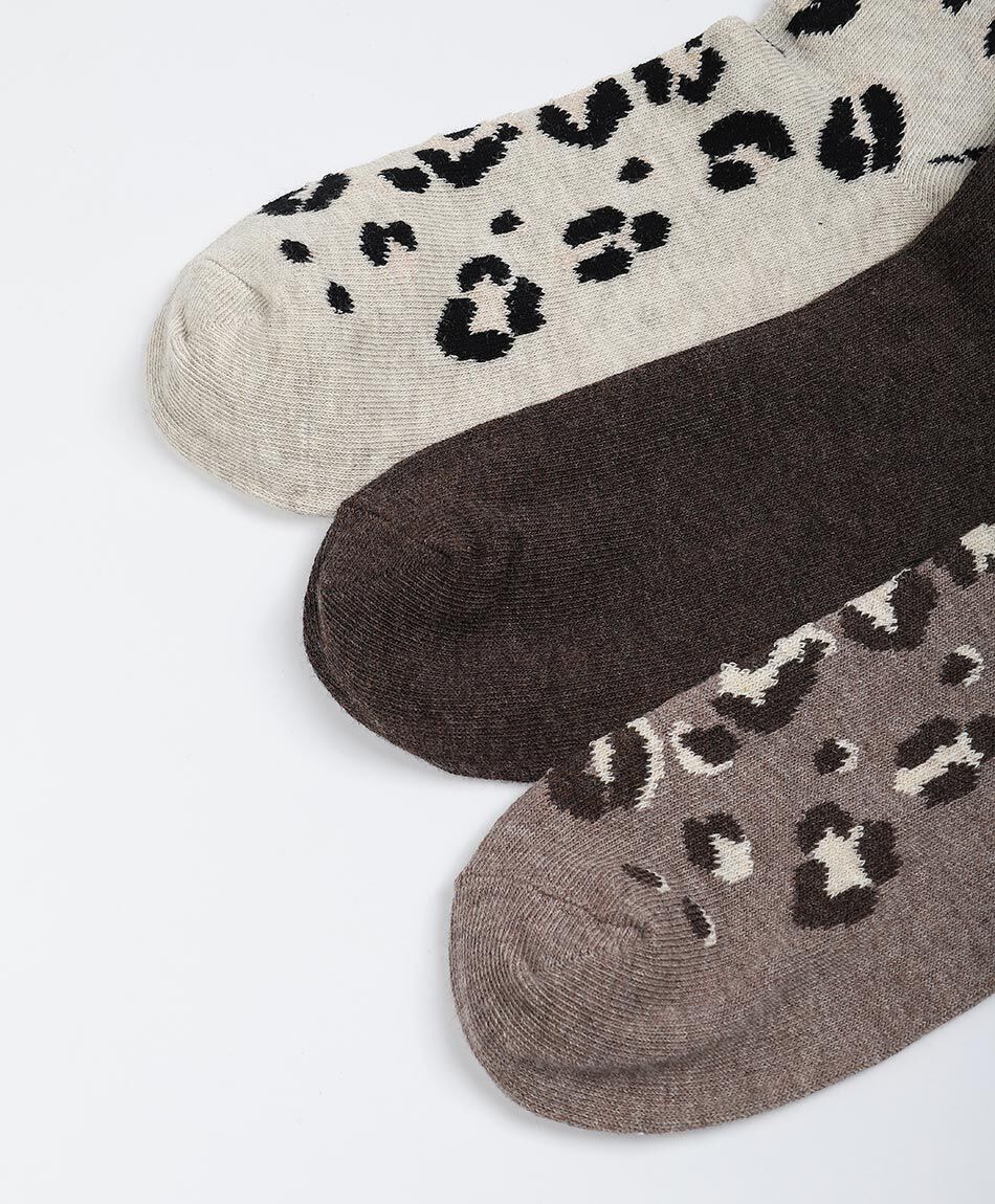 Pack 3 medias mujer animal print medium