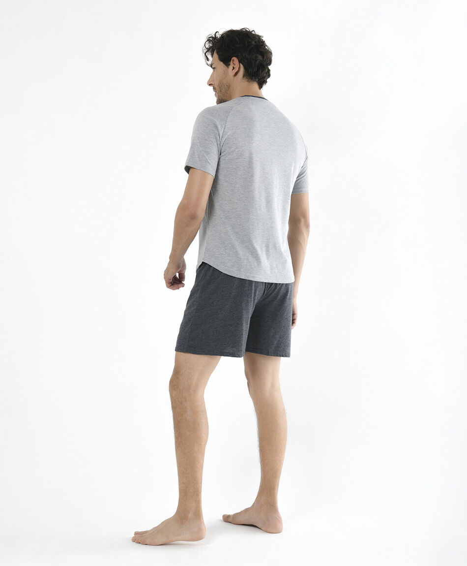 Pijama hombre jaspeado vasos 2 piezas
