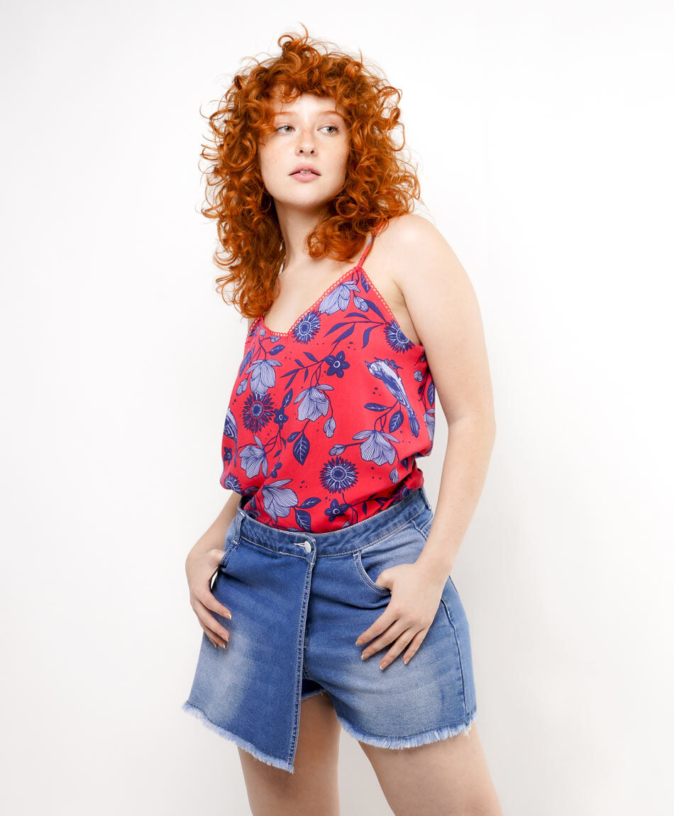 Short mujer dise&ntilde;o falda mezclilla