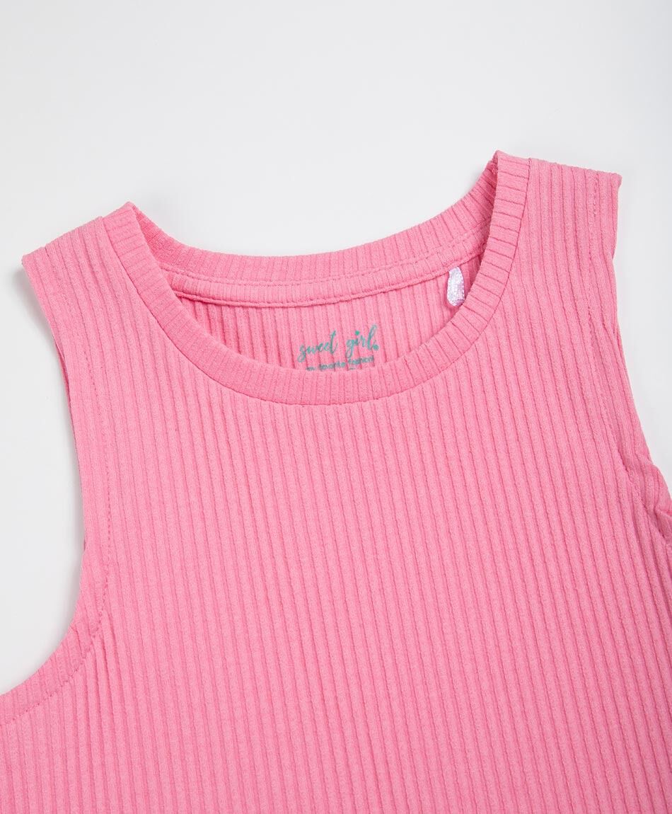Remera ni&ntilde;a rosada sin mangas