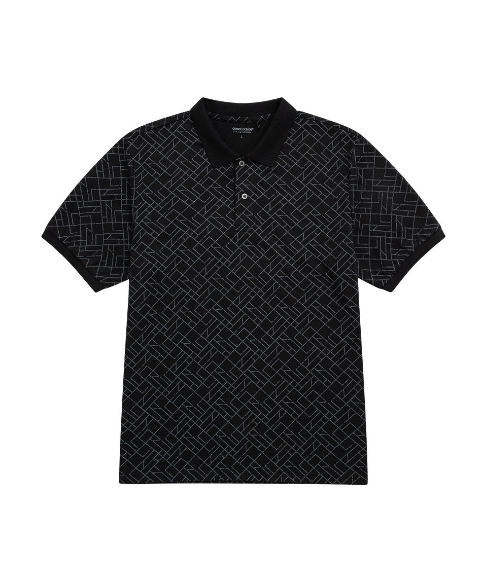 Remera hombre cuello polo negro noche