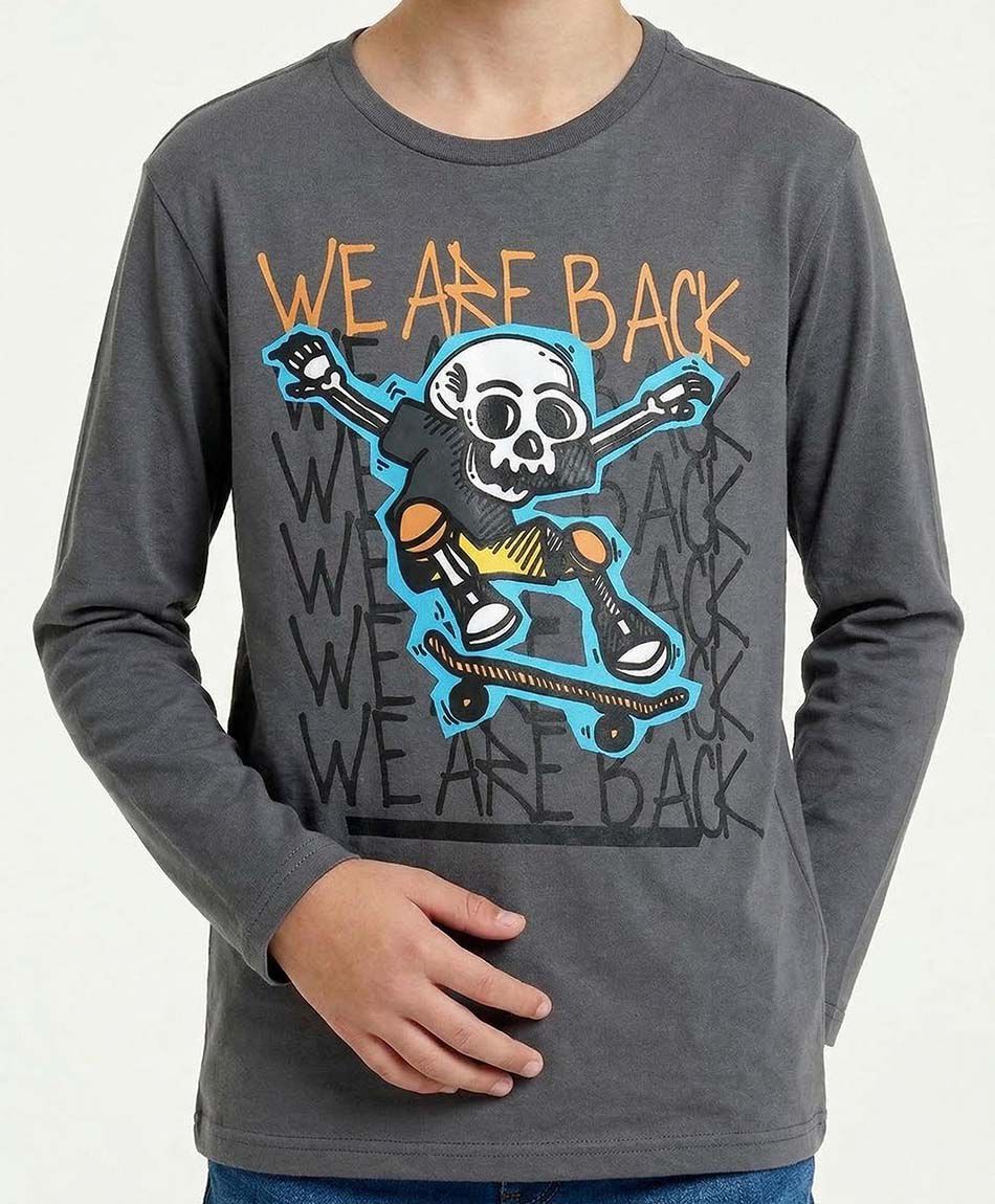 Remera ni&ntilde;o estampado esqueleto