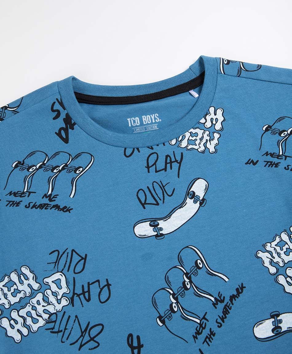 Remera ni&ntilde;o manga larga skates