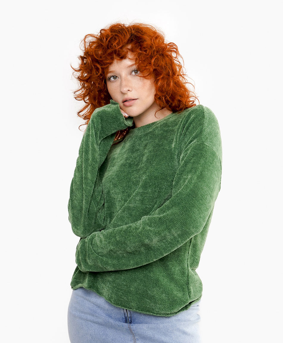 Sweater mujer chenille verde