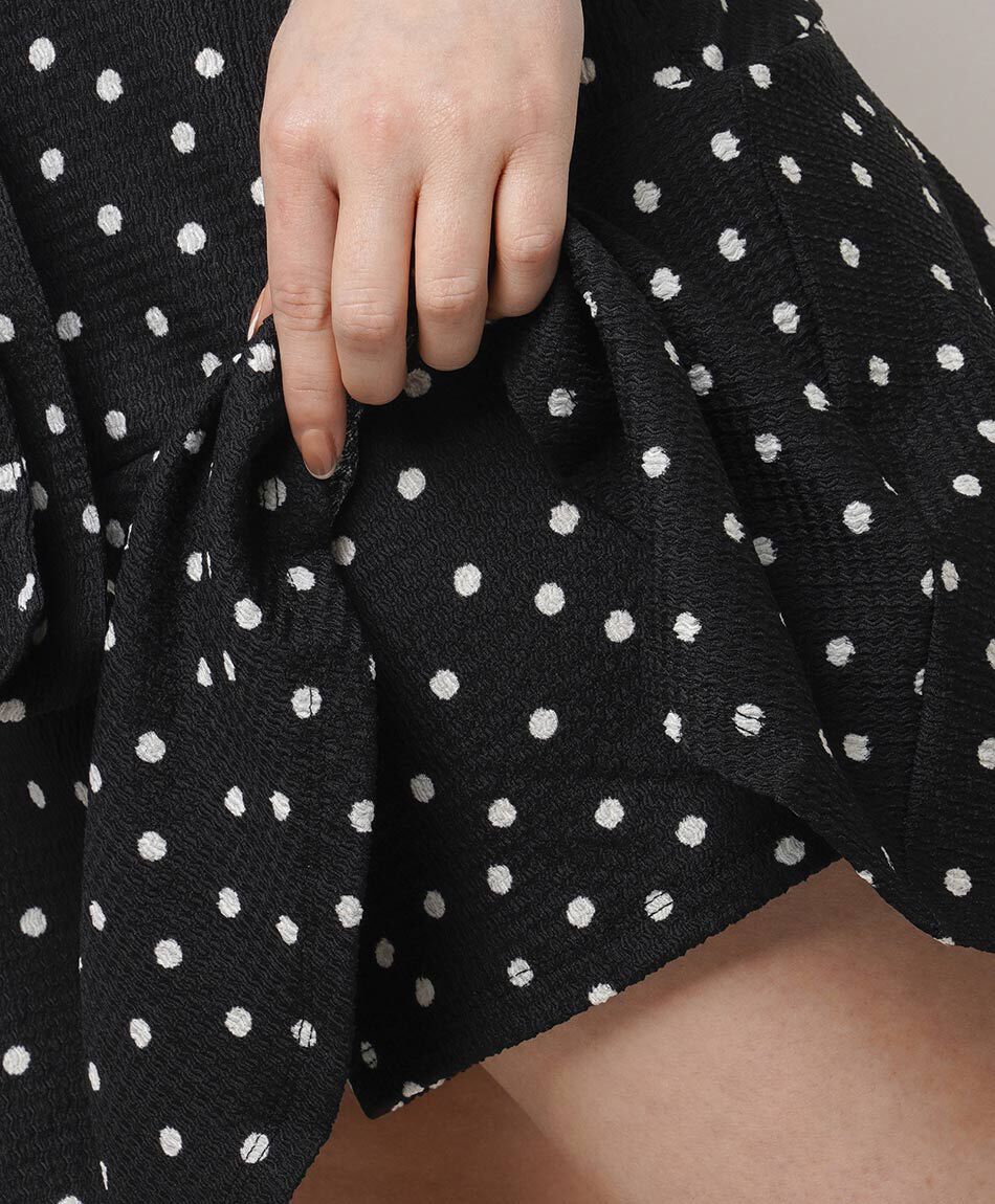 Pollera mujer dise&ntilde;o lunares amarre frontal