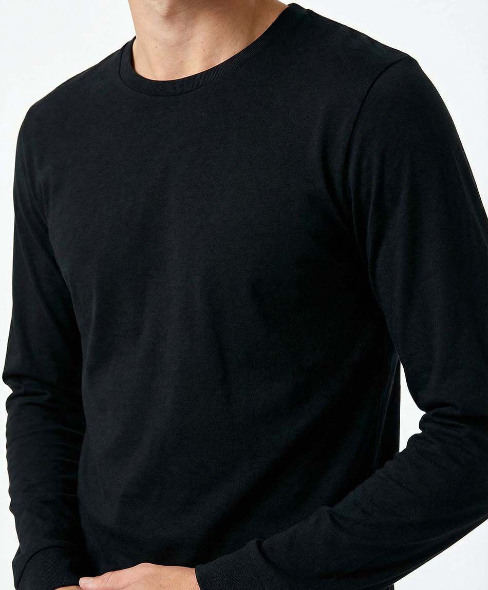 Remera hombre lisa manga larga