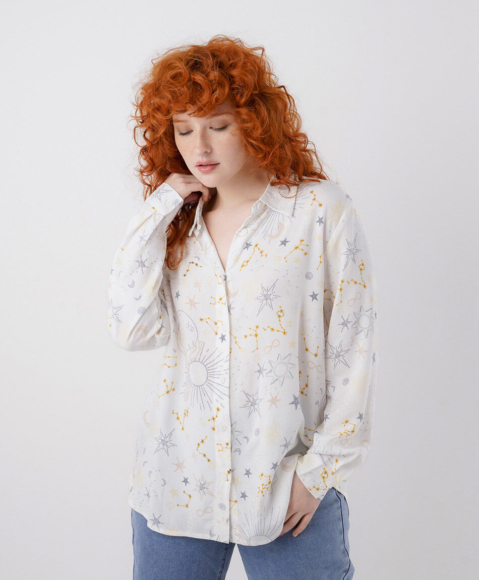 Camisa mujer estampado cielo