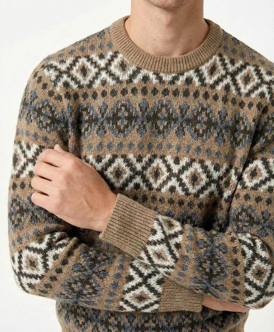 Sweater hombre jacquard abstract