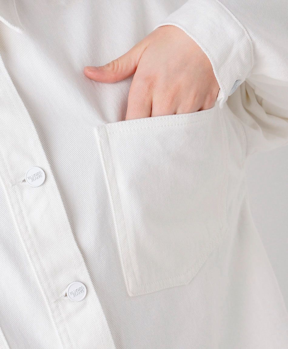 Camisa mujer denim oversize blanca