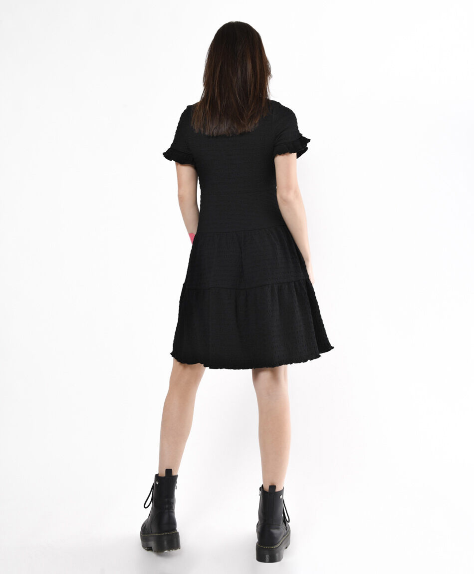 Vestido corto mujer texturizado