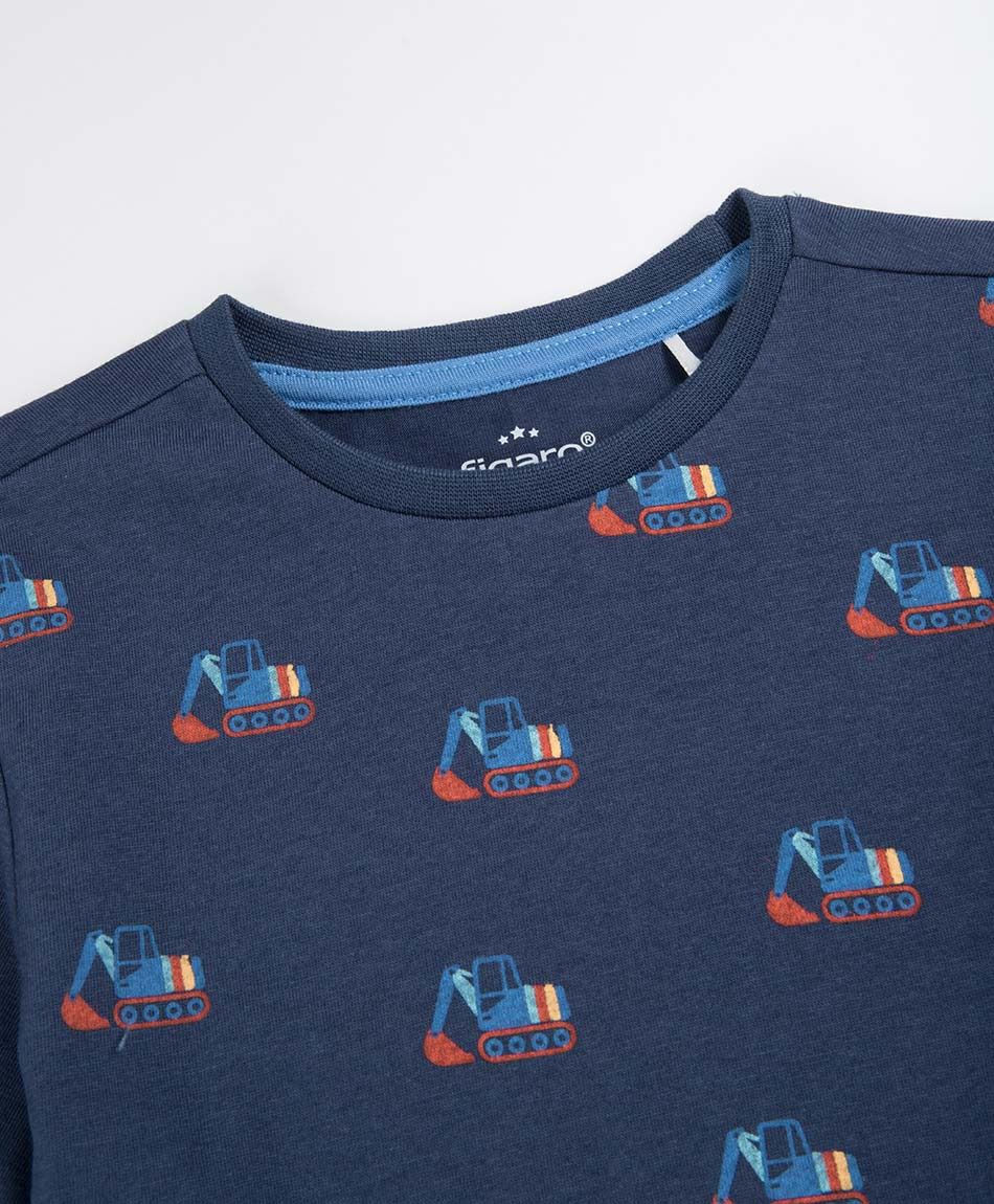 Remera beb&eacute; manga larga camiones