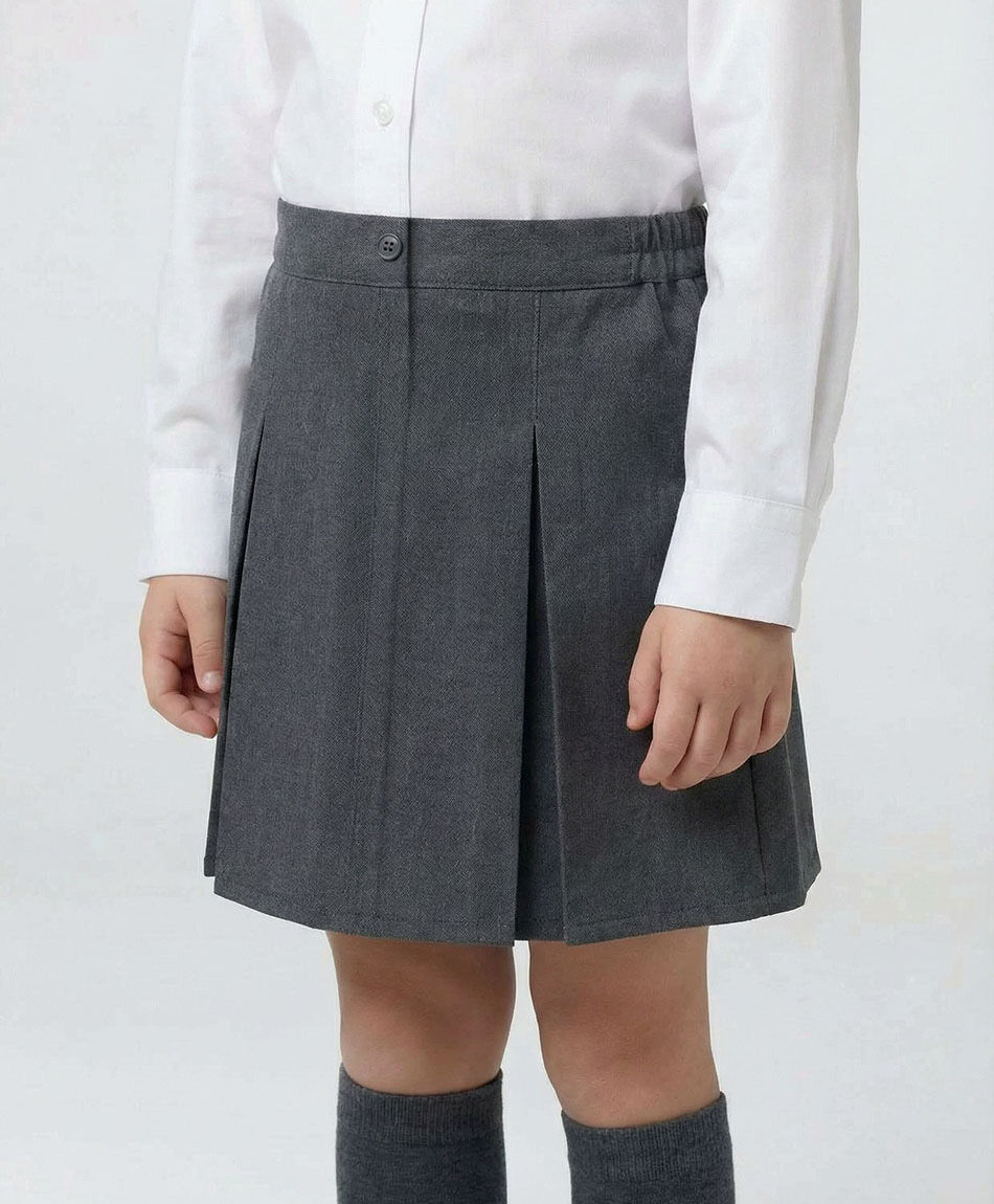 Pollera escolar elasticada gris