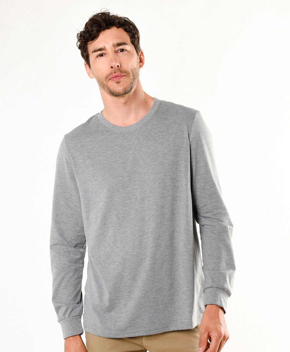 Remera hombre lisa manga larga