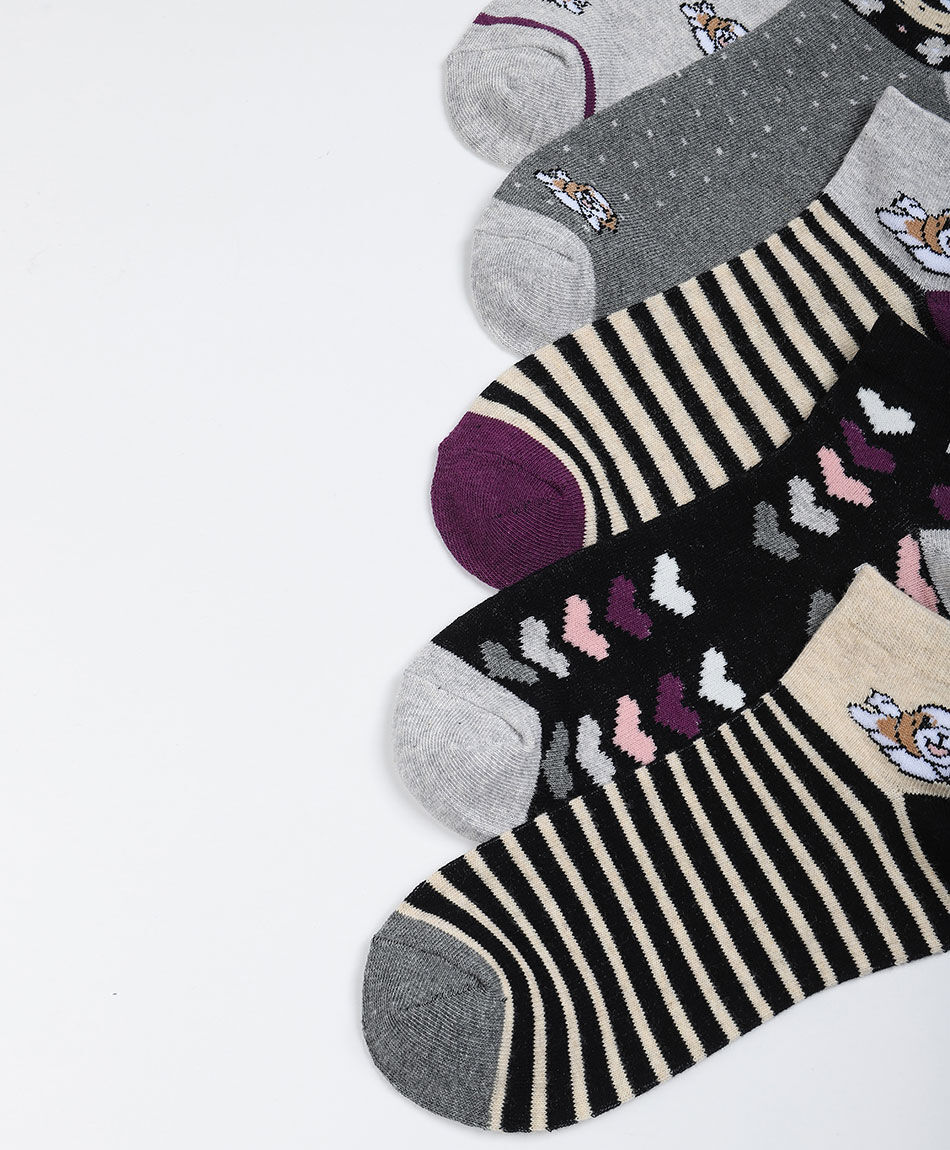 Pack 5 medias mujer mix dise&ntilde;os