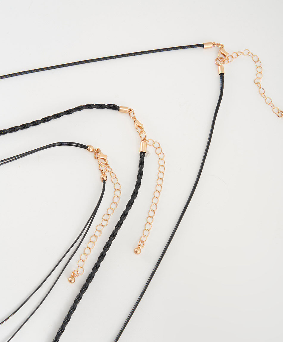 Set collares mujer mix dorado negro