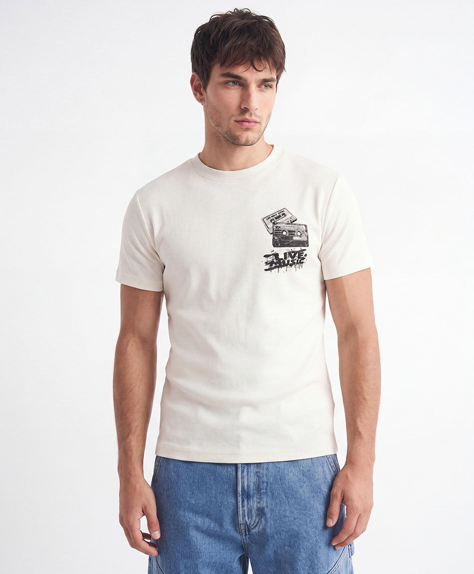 Remera hombre estampado live music