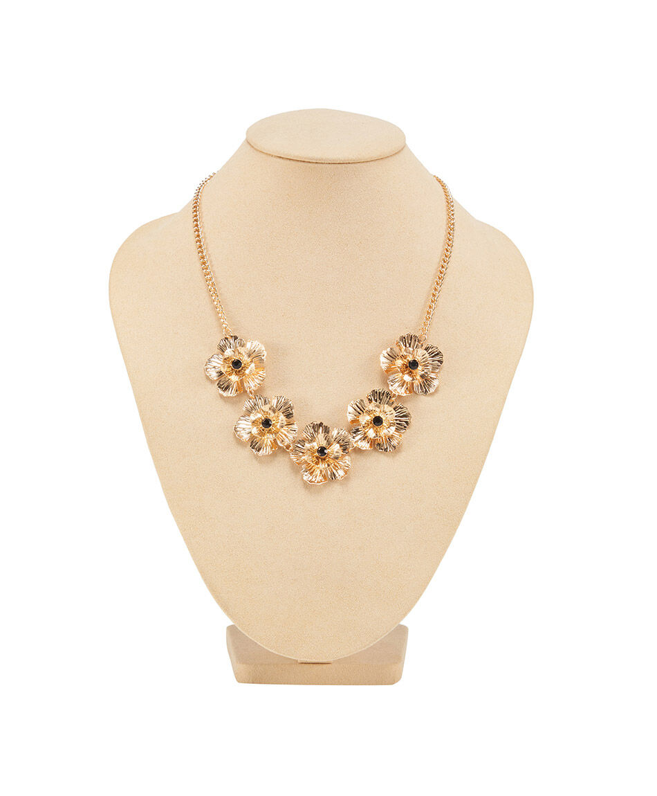 Collar mujer florcitas doradas