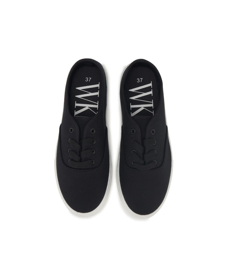 Zapatilla mujer lona negra