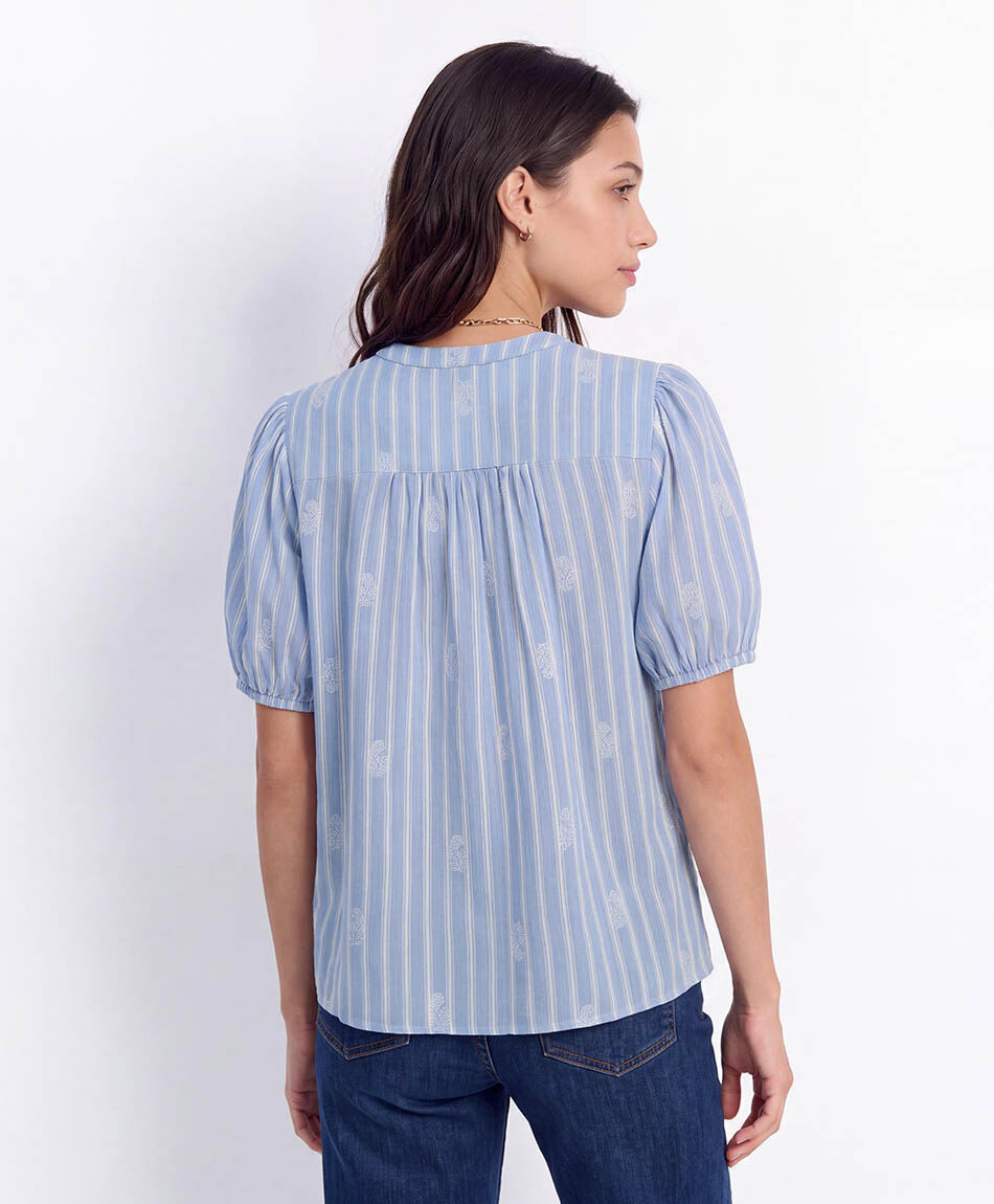 Camisa mujer rayas florcitas